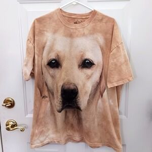 2011 The Mountain Yellow Lab Labrador T-shirt Adult XL Tan Big Dog Face